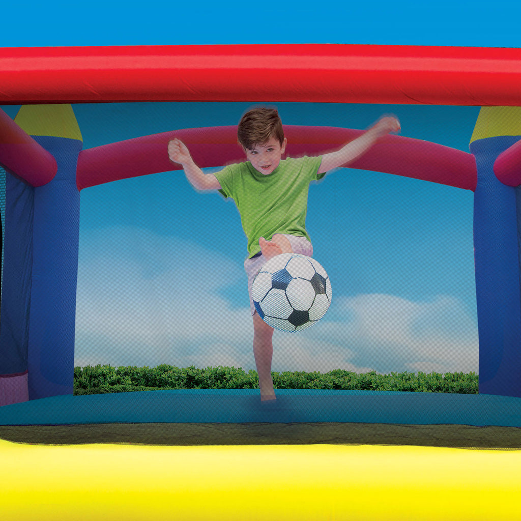 Inflatable Slide & Bounce House with Soccer Net and Ball E20066