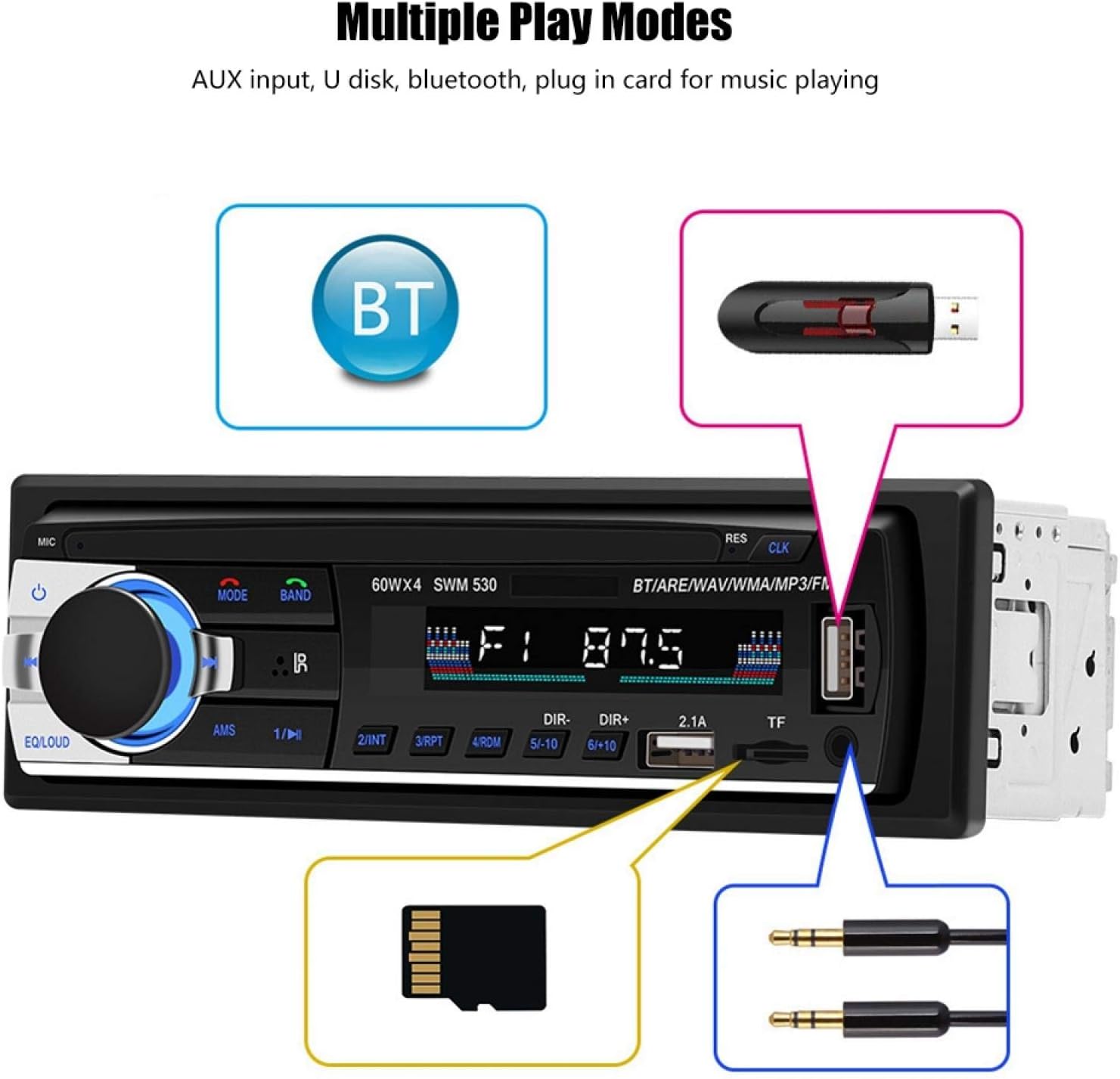 Dual USB Car Bluetooth Mp3 Player with Remote Controller D5550