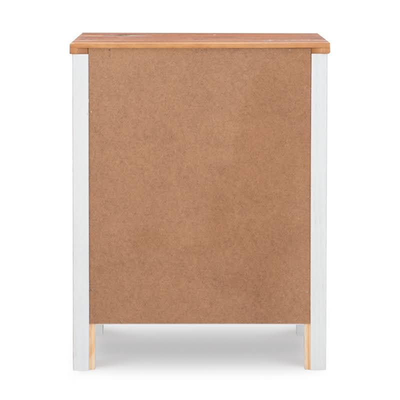 White Distressed Wood Three Drawer Chest M139303