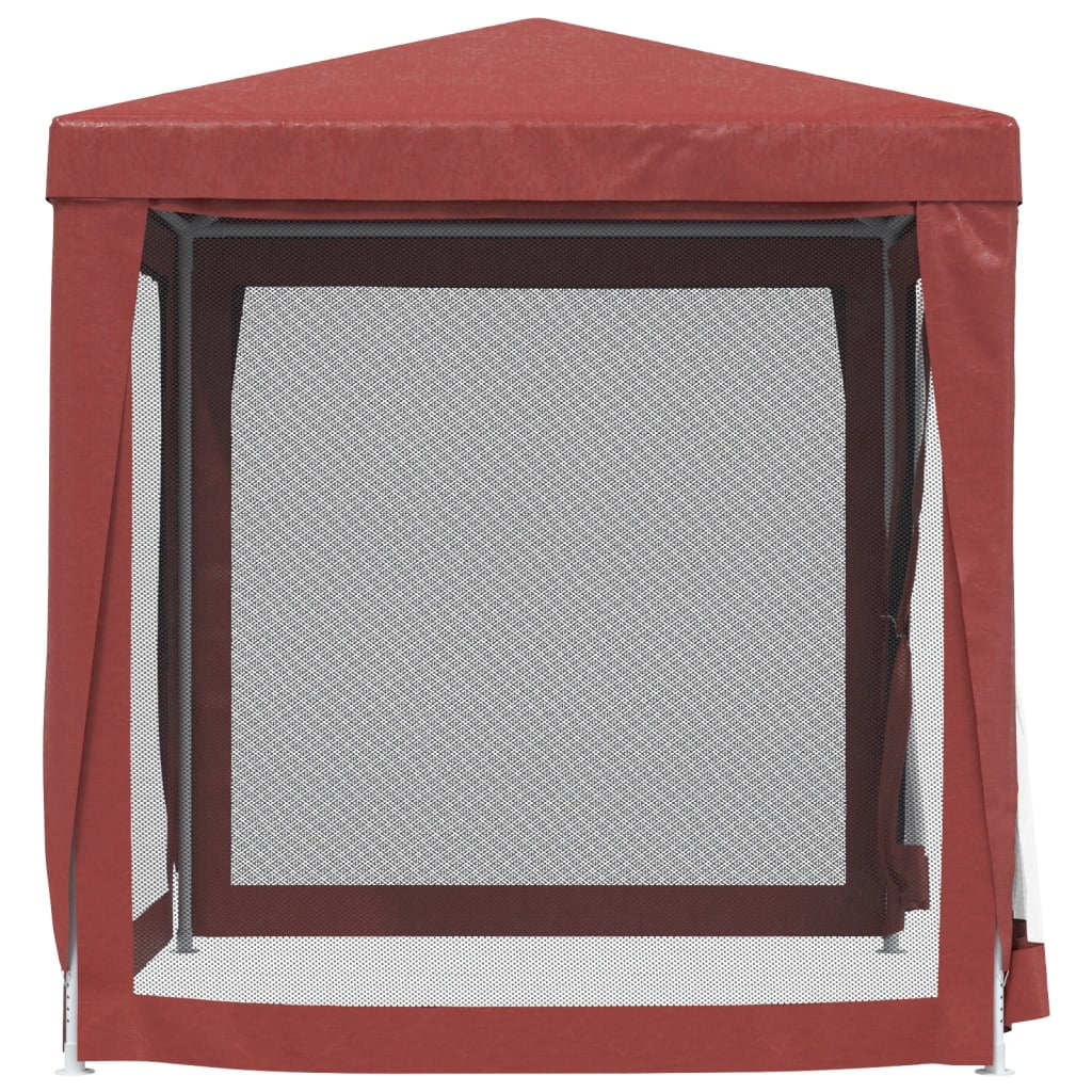 Red Party Tent with 4 Mesh Sidewalls 6.6'x6.6' HDPE G829057