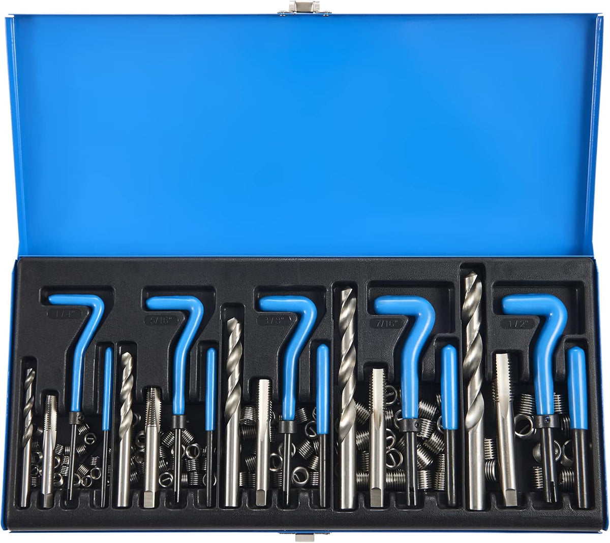 131PC SAE Thread Repair Kit, HSS Drill Helicoil Kit Standard Q5298