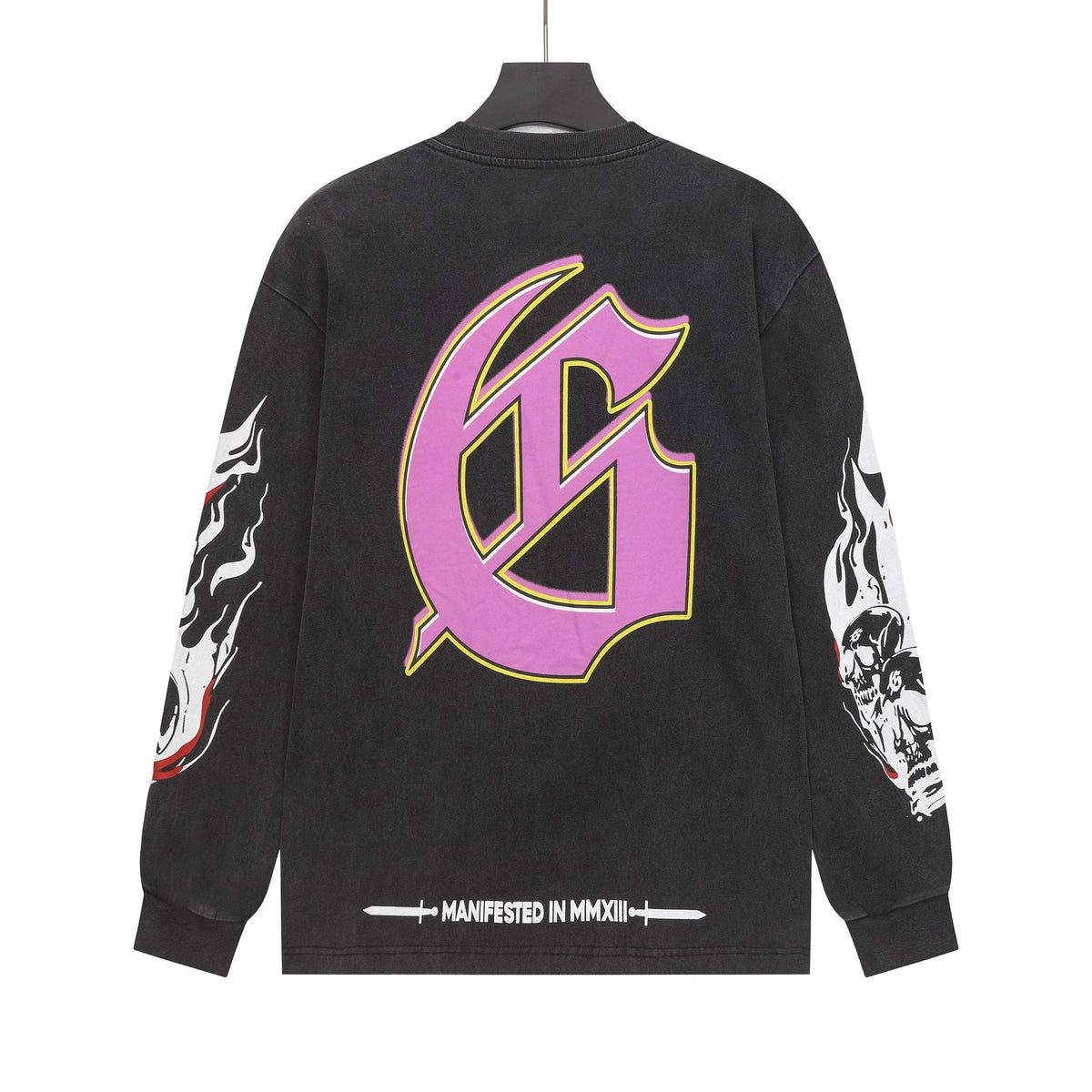 Godspeed Skeleton Graphic Washed Black Long-Sleeve T-Shirt