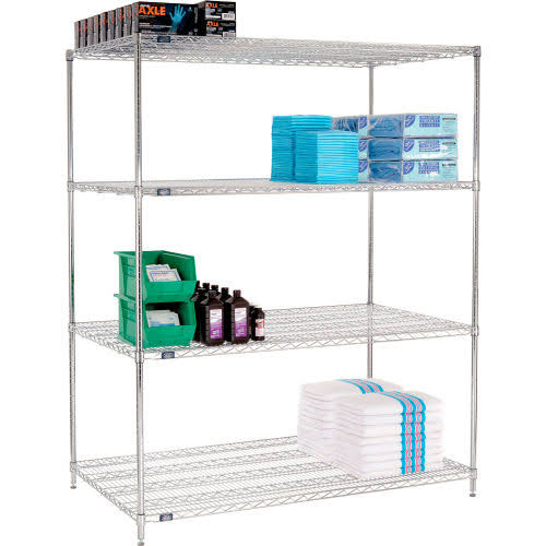 Chrome Wire Shelving Starter 72x22W x 36x22D x 86x22H U41229
