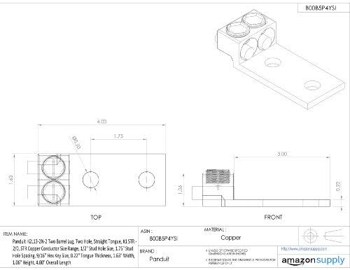 Copp Mech Lug 2 Hole 2 Barrel Wire Identification Z617