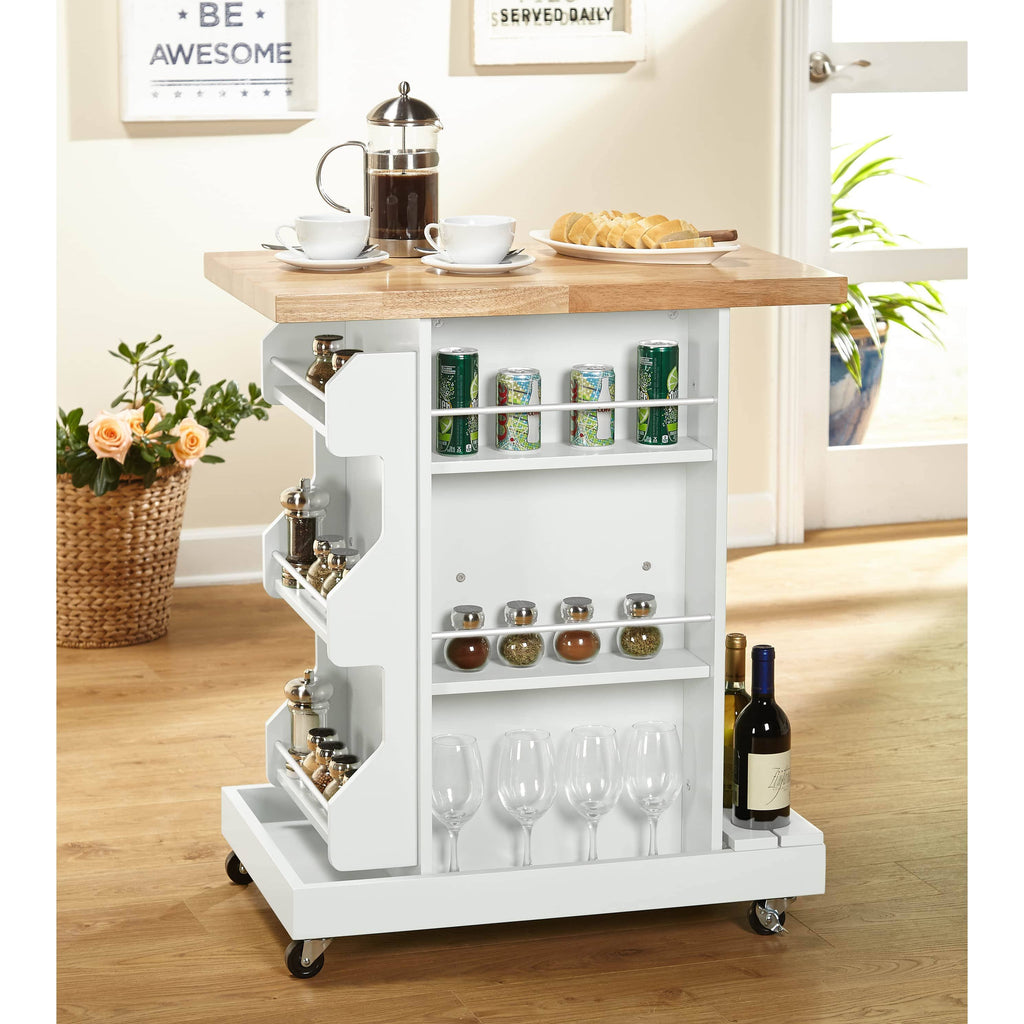 White Kitchen Cart Y68897