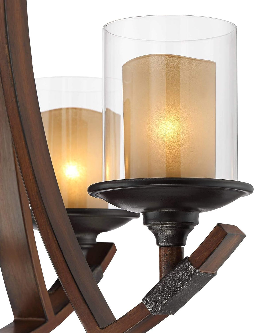 Mahogany Wood Chandelier 6-Light Fixture B20500
