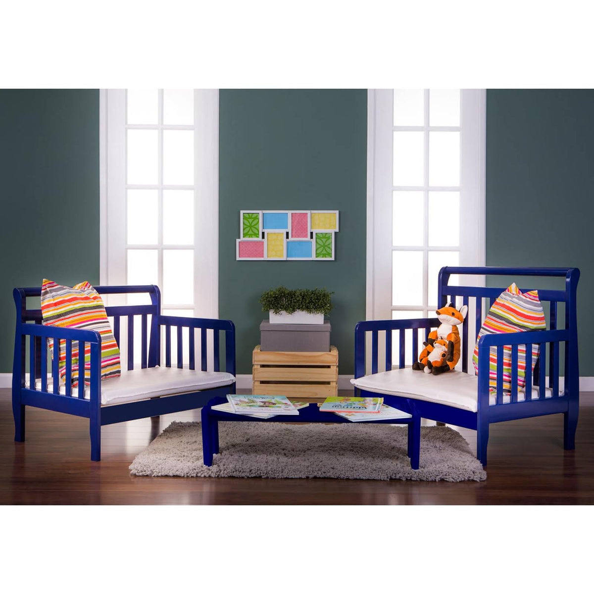 Royal Blue 3-in-1 Convertible Toddler Bed W857466