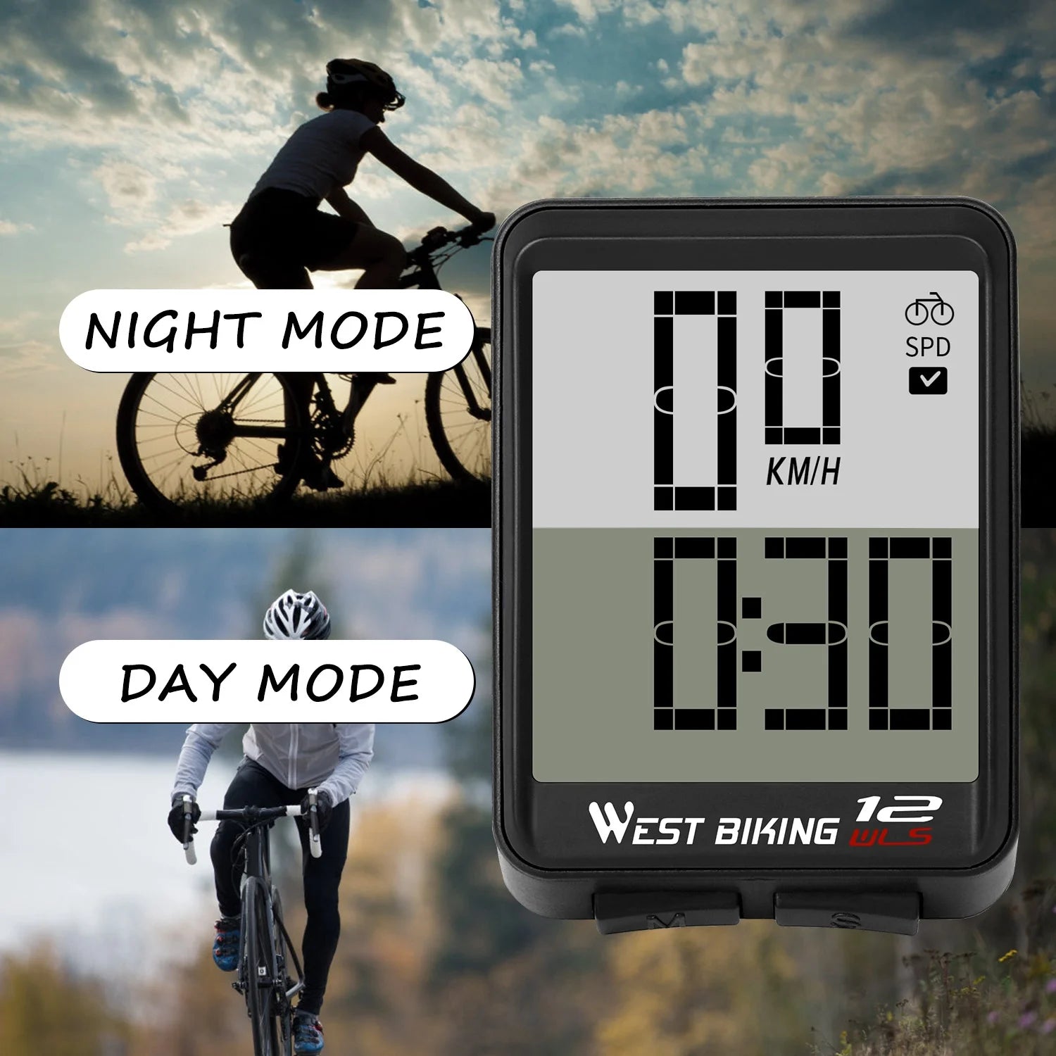 Black Wireless Bicycle Speedometer E153131
