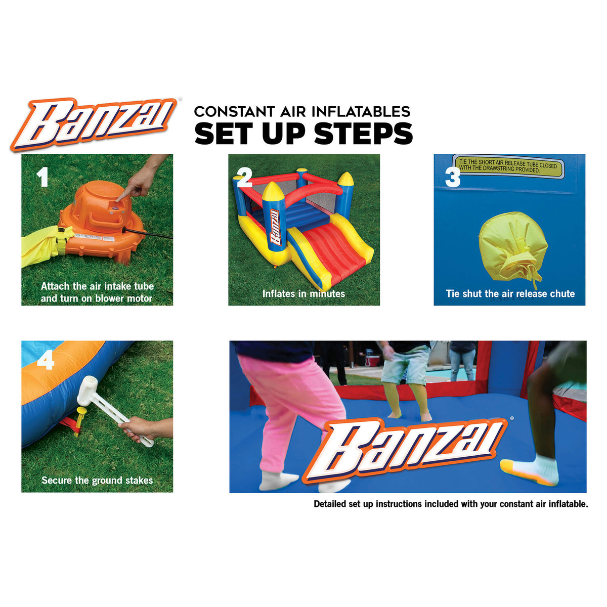 Inflatable Slide & Bounce House with Soccer Net and Ball E20066