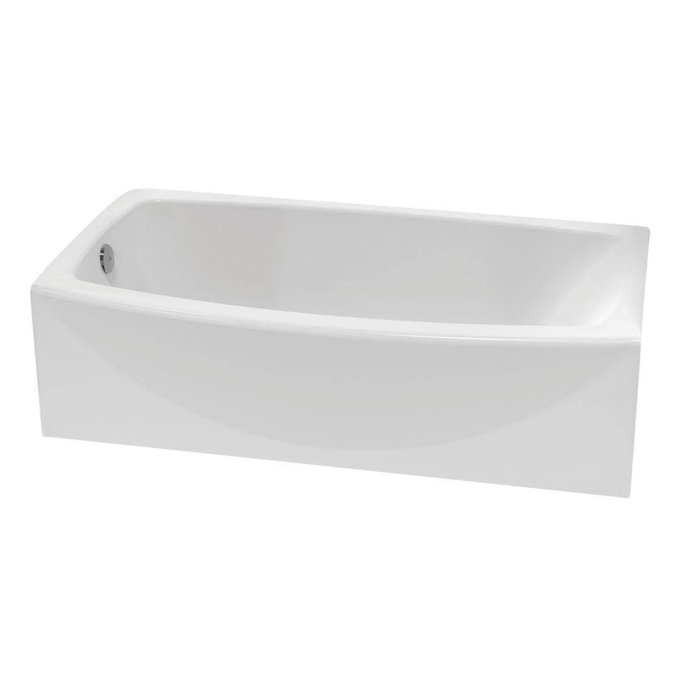 Left Drain Bathtub in Arctic White R518