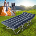 Folding Camping Cots with 2 Sided Mattress and Carry Bag Q285955