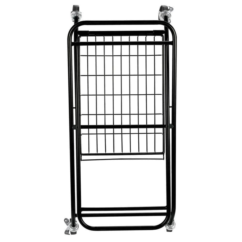 Black Collapsible Laundry Cart with Basket S4909