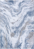 Abstract Marble Area Rug, 5'3" x 7'6", Grey T905057