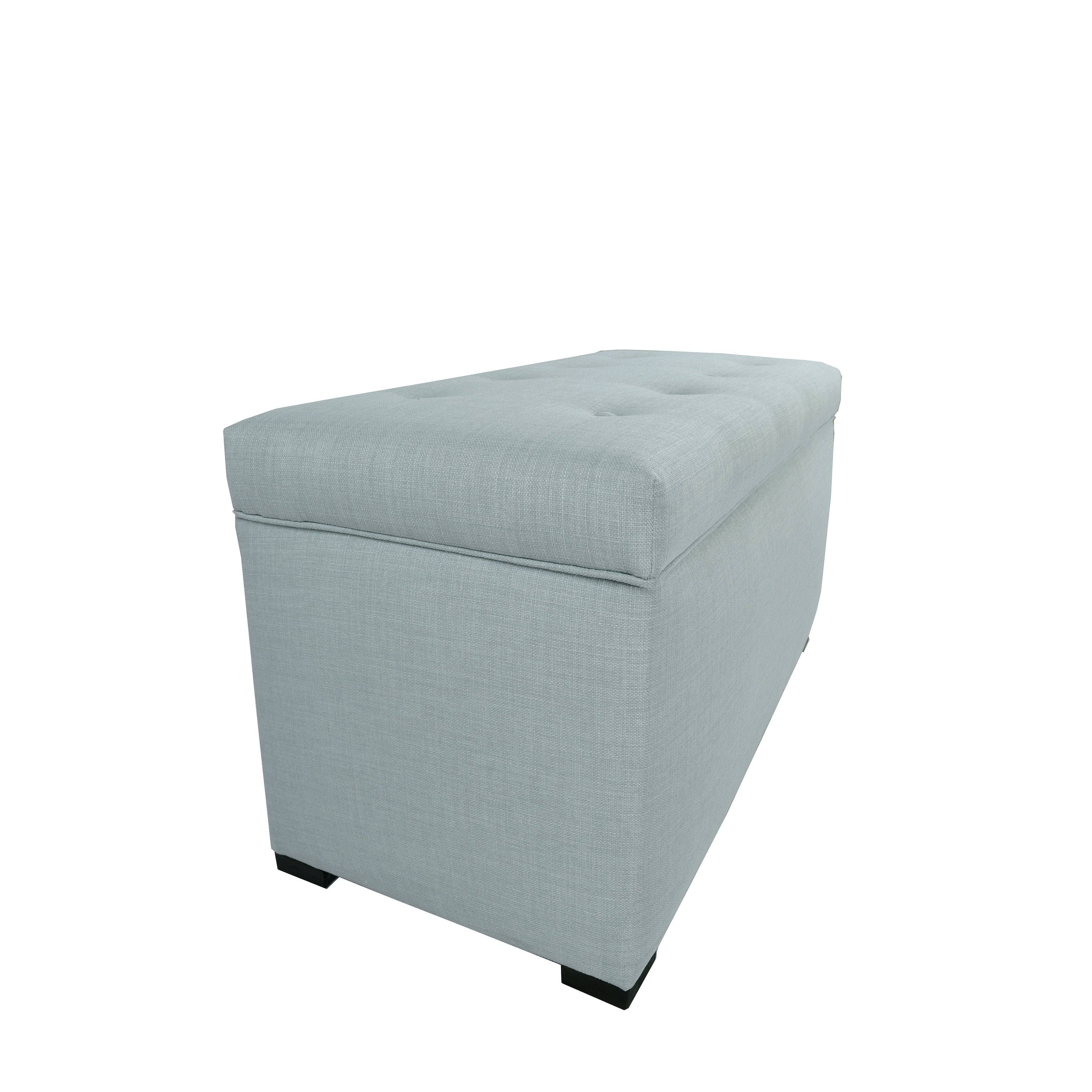 Green 8 Button Tufted Storage Bench P438