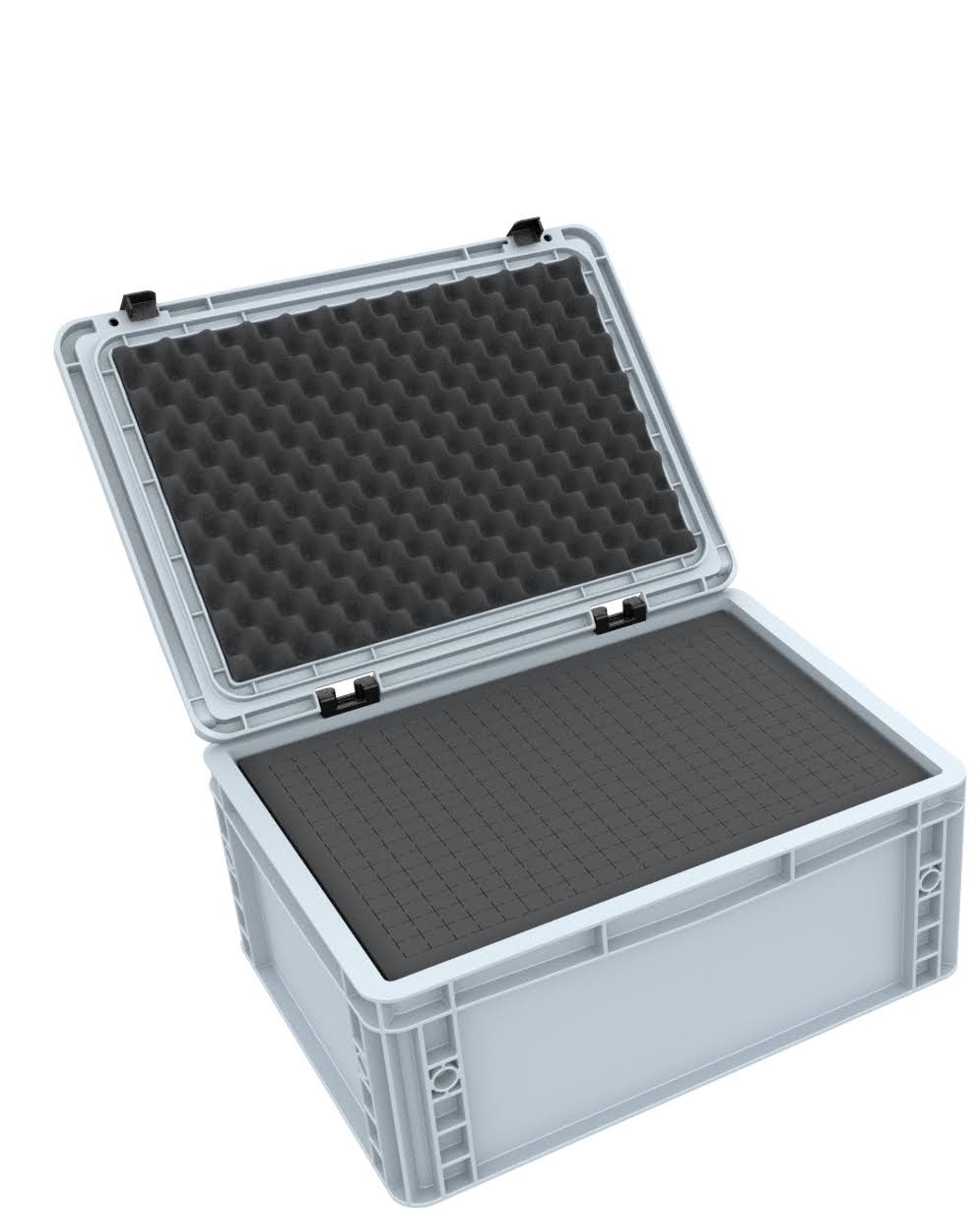 Eurocontainer Case 400 x 300 x 135 mm with Pick and Pluck Foam F99951