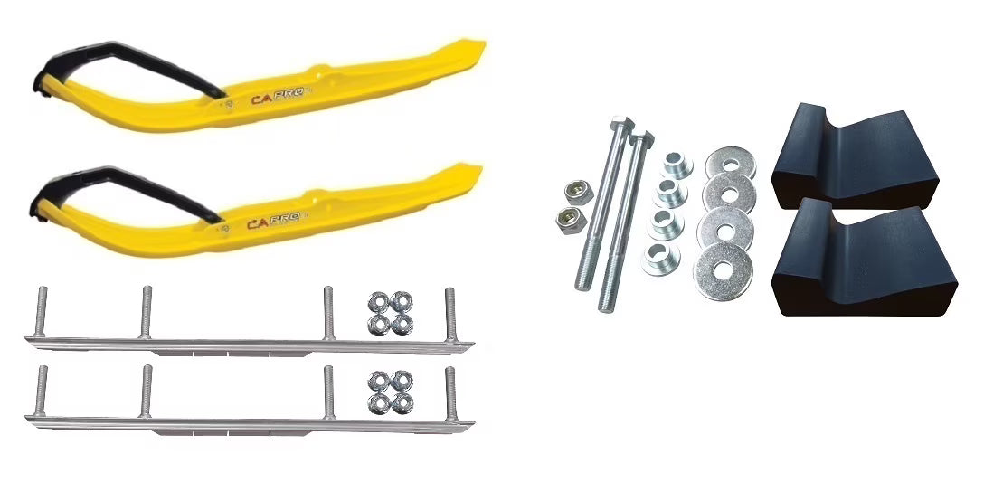 Yellow MTX Snowmobile Skis Complete Kit I1709