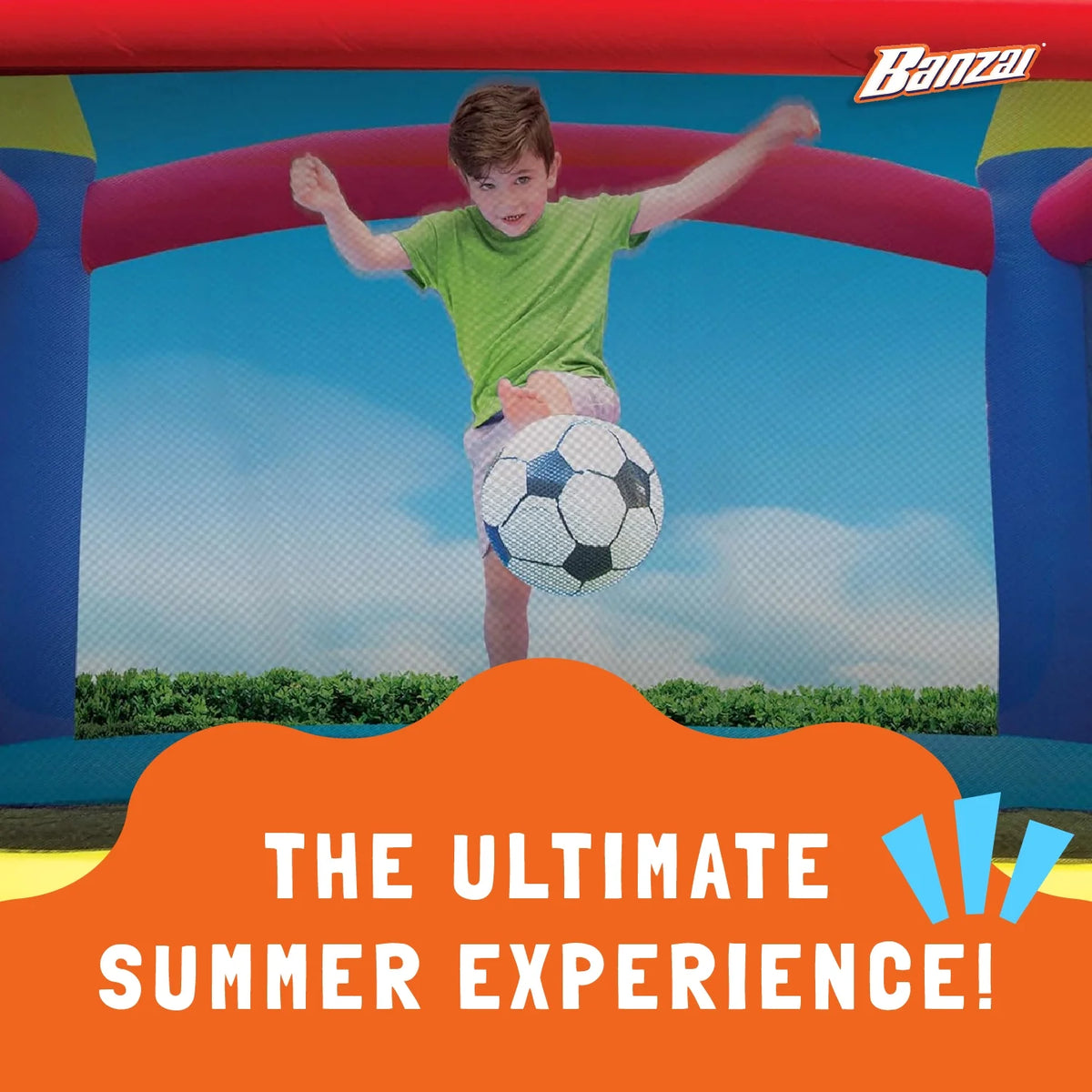 Inflatable Slide & Bounce House with Soccer Net and Ball E20066