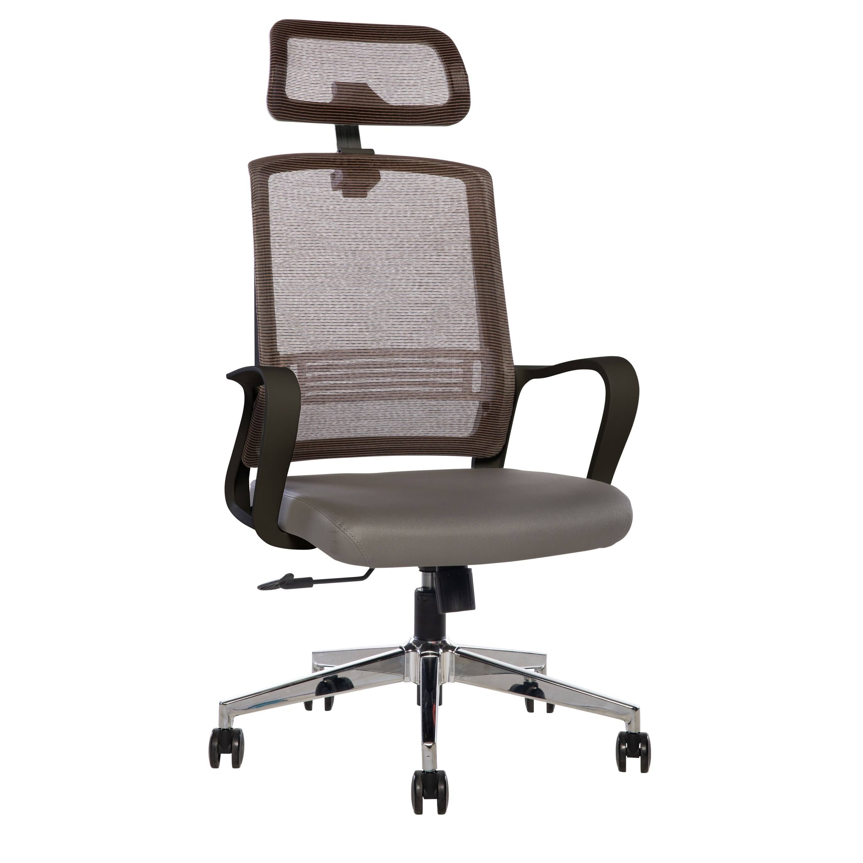 Copper Gray Black Ergonomic High-Back Task Chair with Headrest S7301