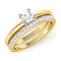 14K Yellow Gold Diamond Wedding Ring Set V291011