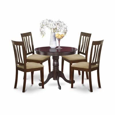 Solid Wood Dining Set Cappuccino 3 Pieces F771119