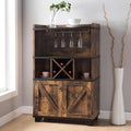 Distressed Brown Buffet Hutch R630