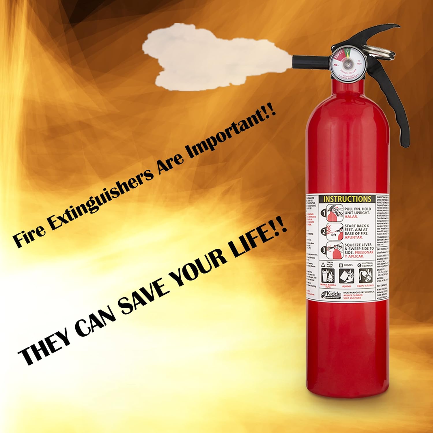 7 Pack Red Multipurpose Fire Extinguishers P23803