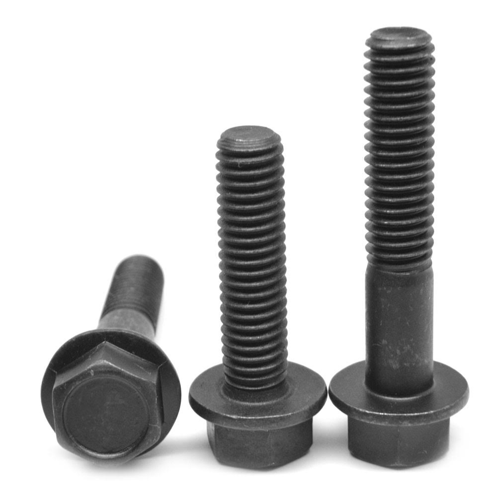 1/4-20 x 1 Coarse Thread Grade 8 Hex Flange Screw Alloy Steel Thermal Black Oxide Pk 1200 O625