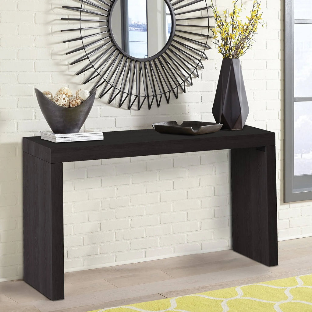 Black Wood Grain Veneer Console Table D8739