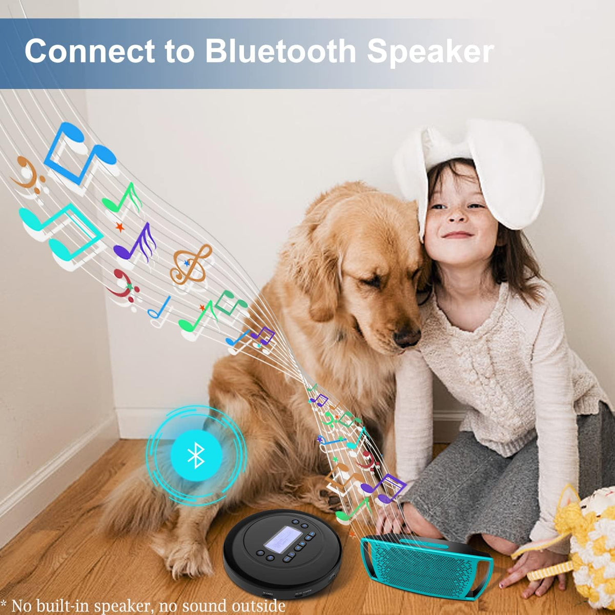 Pack of 2 Portable Bluetooth CD Player with Dual Headphone Jack R320