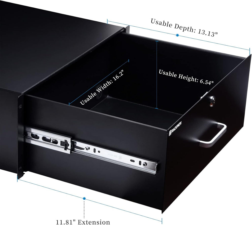 1U Rack Mount Drawer with Lock and Key Z110