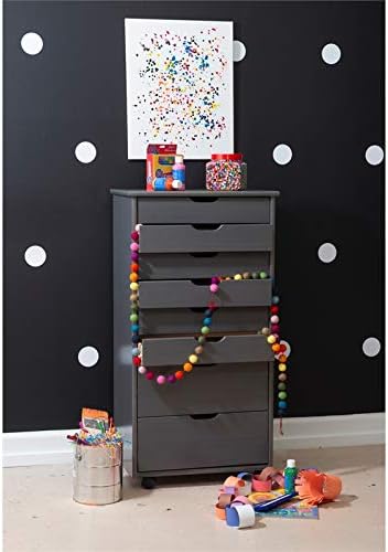 Gray Eight Drawer Wood Rolling Storage Cart J60981