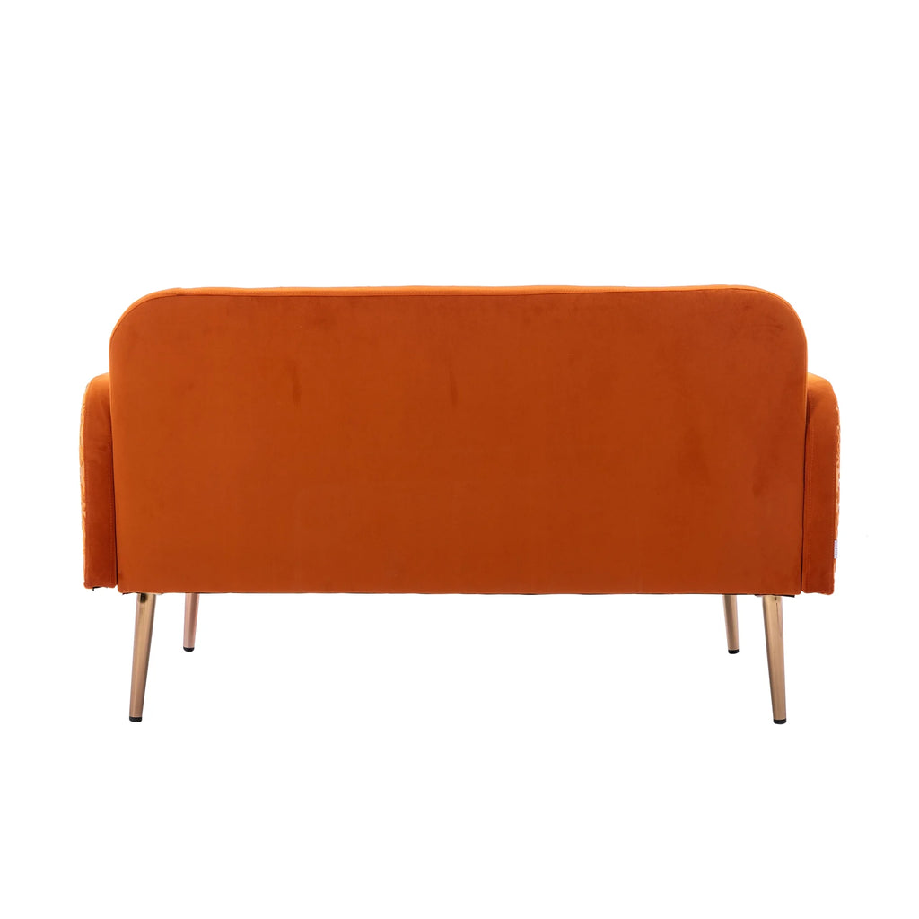 Velvet Accent Loveseat Sofa with Metal Feet K1104