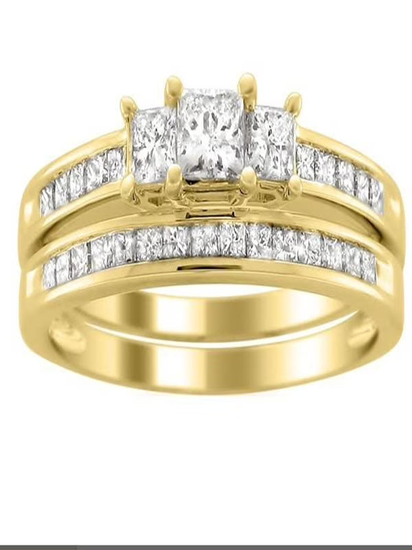 2 Carat Princess Cut Diamond Wedding Set E43114