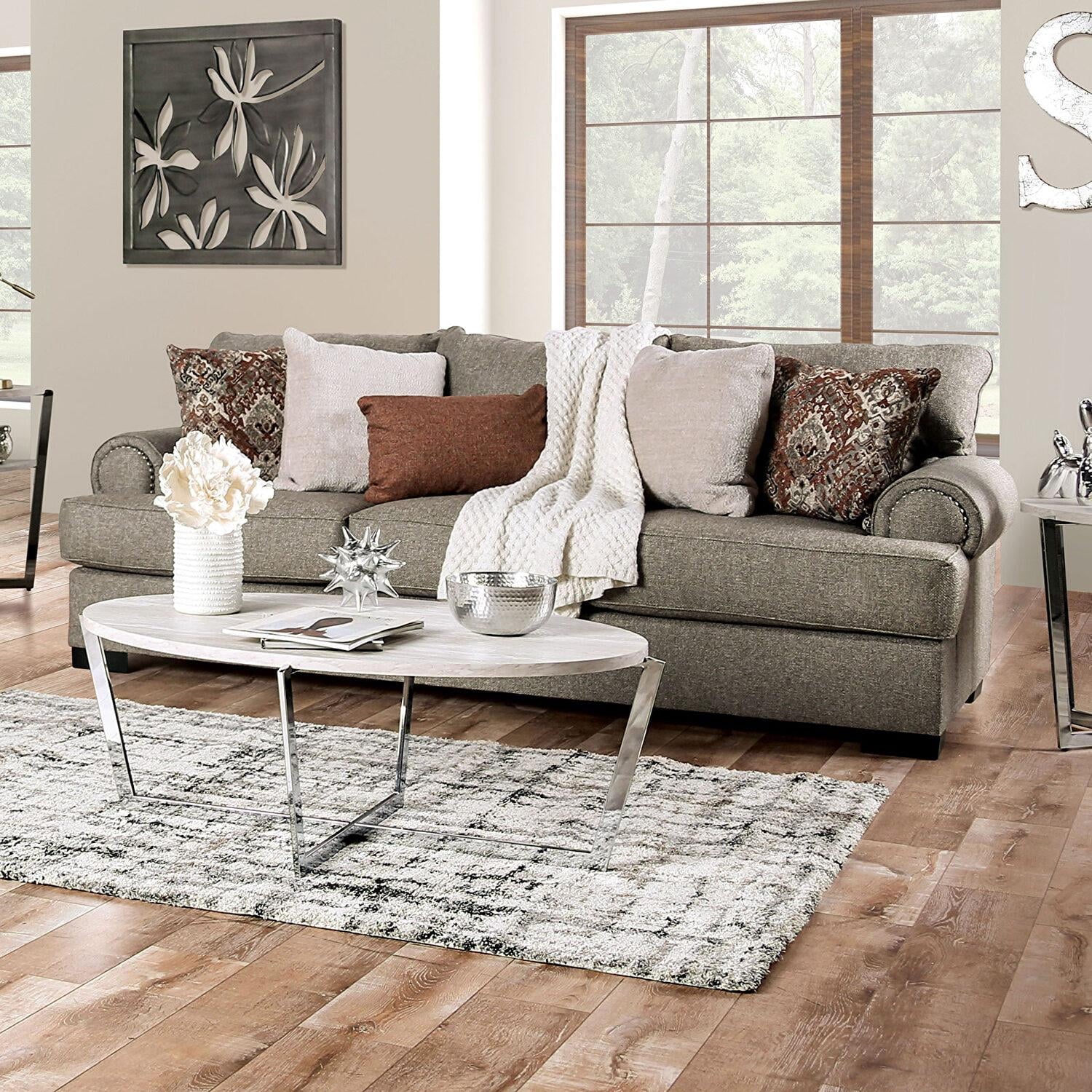 Gray Chenille Sofa L375341
