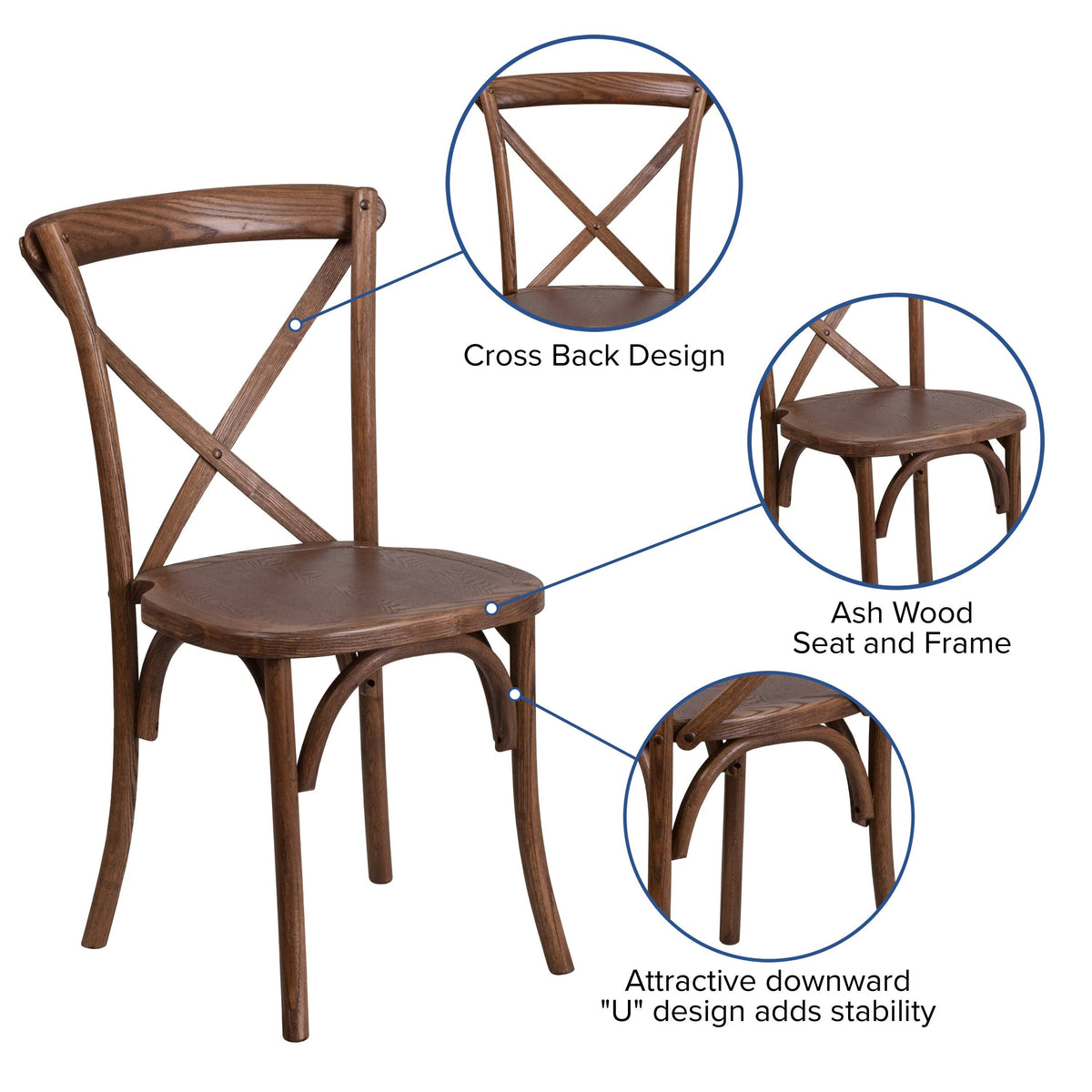 Cross Back Chair (Mahogany), Brown (Wood) Z4493
