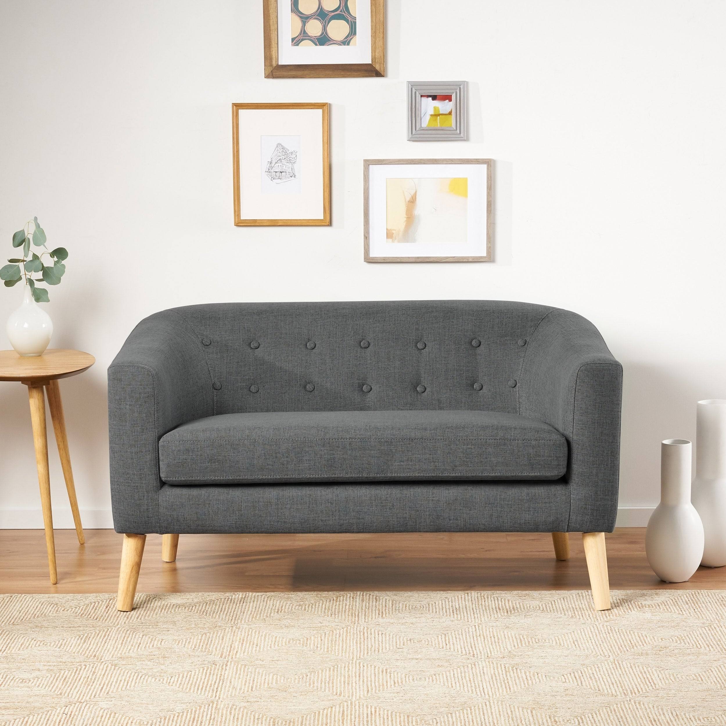 Muted Blue Mid-Century Loveseat K22232