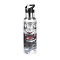 Black and White Stainless Steel Insulated Water Bottle with Straw Lid I9207
