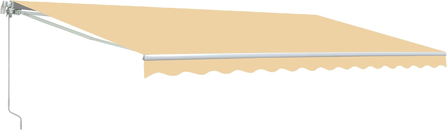 Motorized Retractable Patio Awning with Polyester Canopy V931174