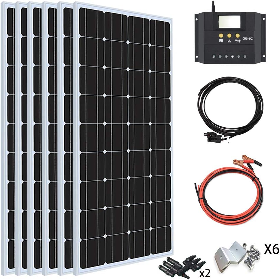200 Watt 12Volt Moncrystalline Solar Panel Kit with 20A Charge Controller and Mounting Brackets C591