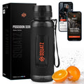1100ml Sports Water Bottle with Strainer (Black) Y2963