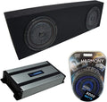 Dual 12 Black Sub Box Enclosure & Amp J949