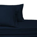 Navy Split Adjustable King Brushed Microfiber Sheet Set O6162