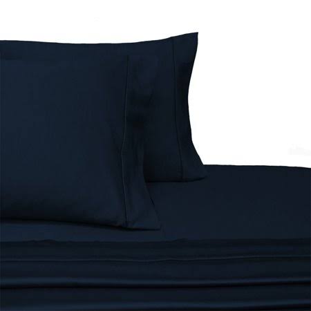 Navy Split Adjustable King Brushed Microfiber Sheet Set O6162