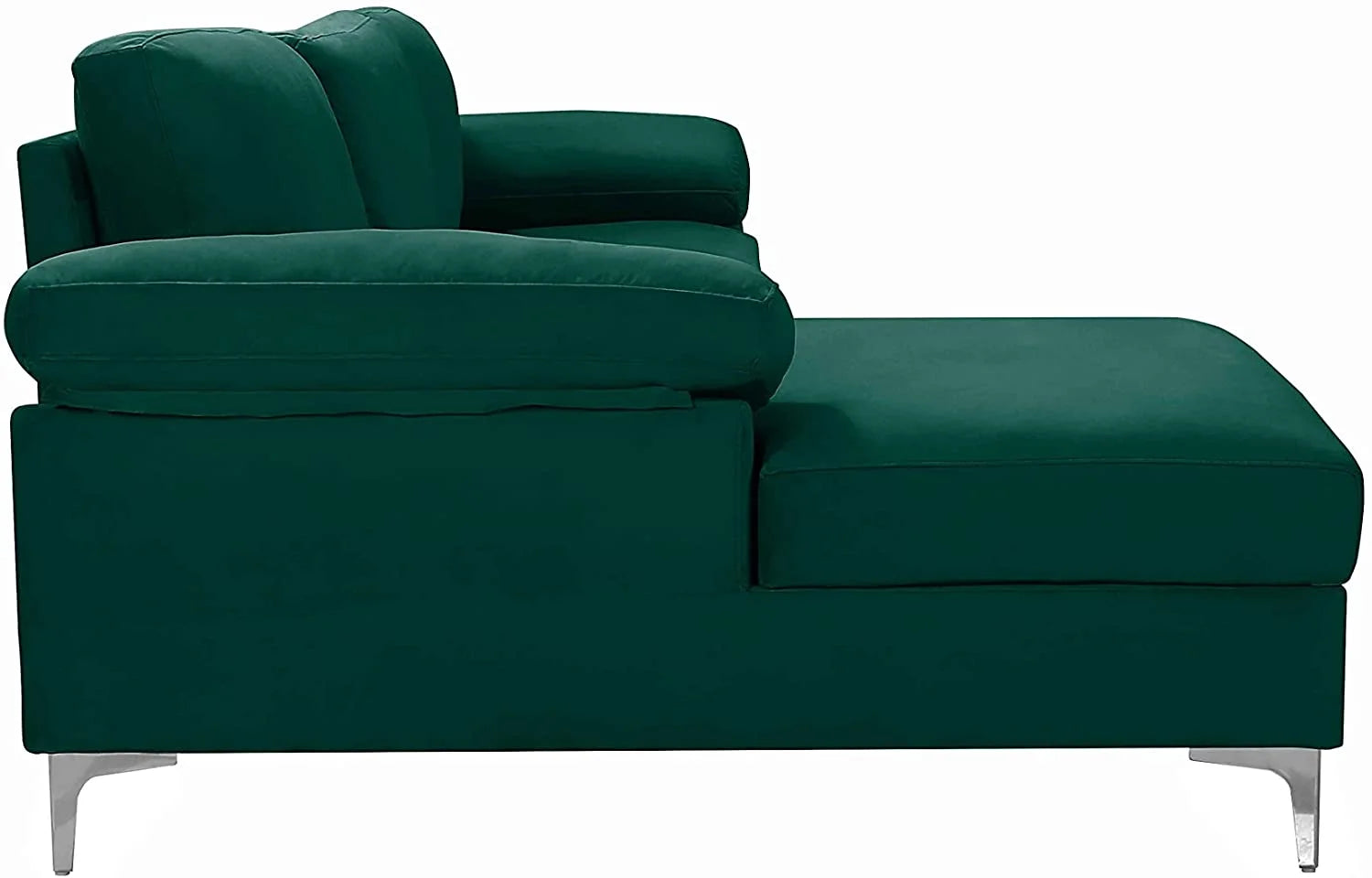 Large Green 3 Seats Velvet Sectional Sofa L-Shape Couch Q2637