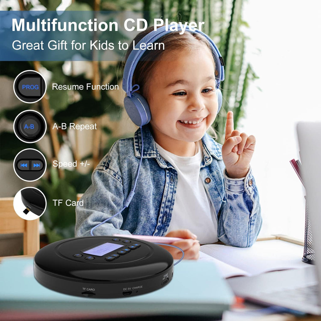Pack of 2 Portable Bluetooth CD Player with Dual Headphone Jack R320