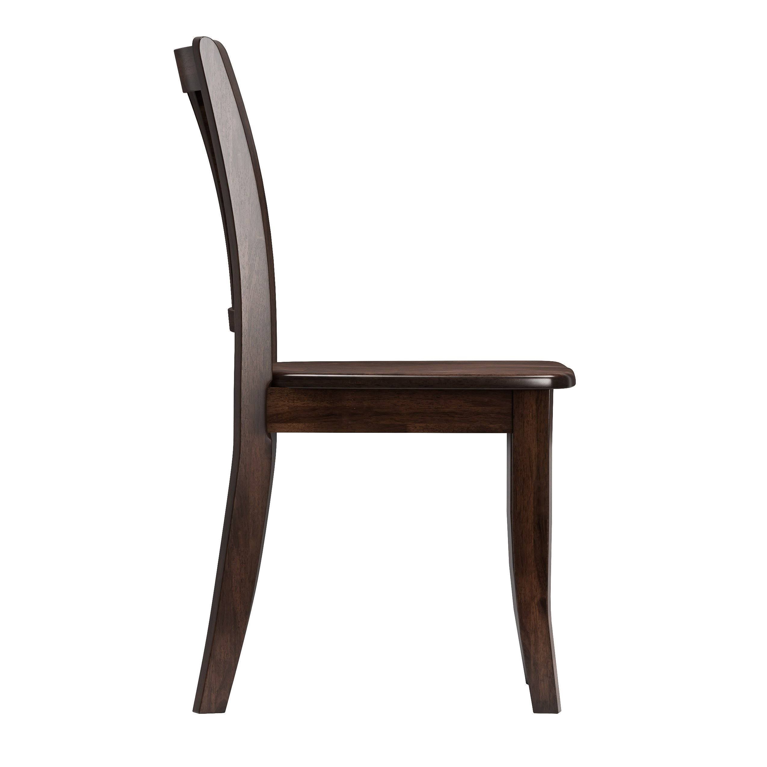 Cappuccino Stained Solid Wood Dining Chairs (Set of 2) A2912