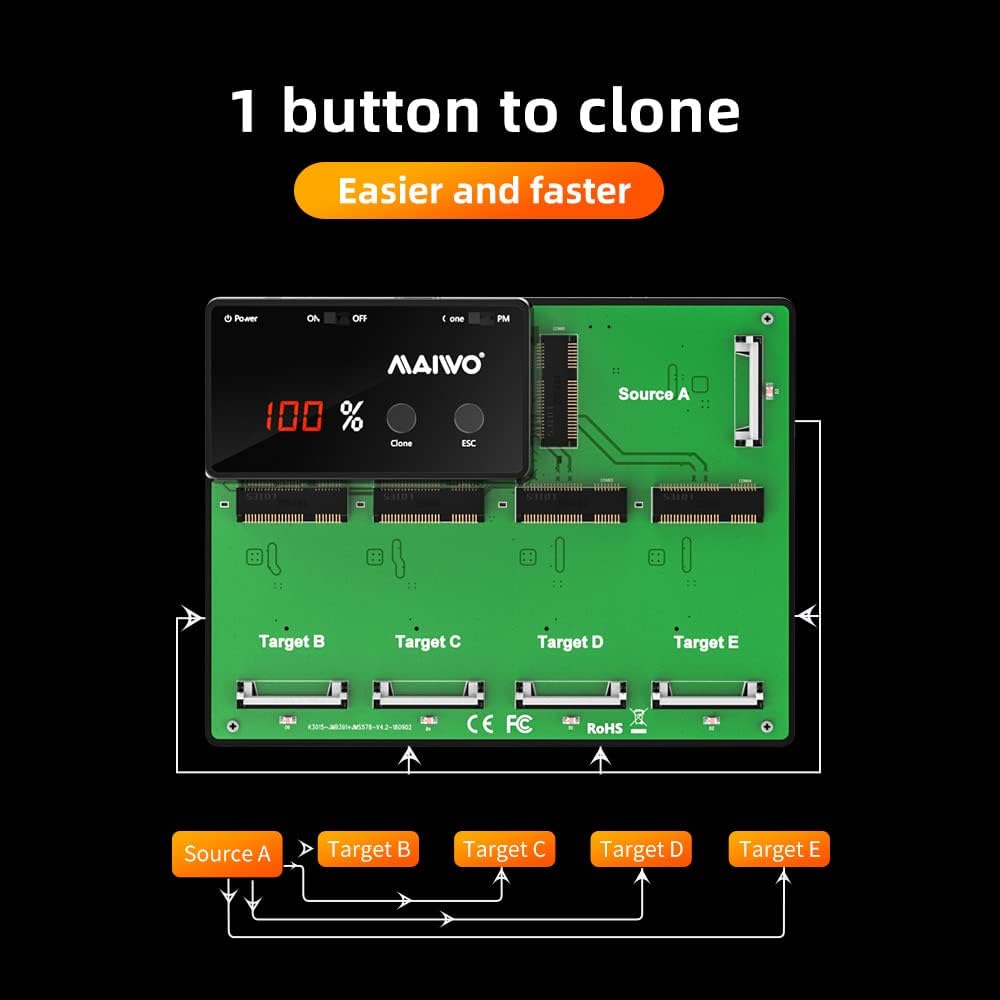 5 Bay M.2 mSATA Docking Station with USB 3.0 Offline Clone U49074