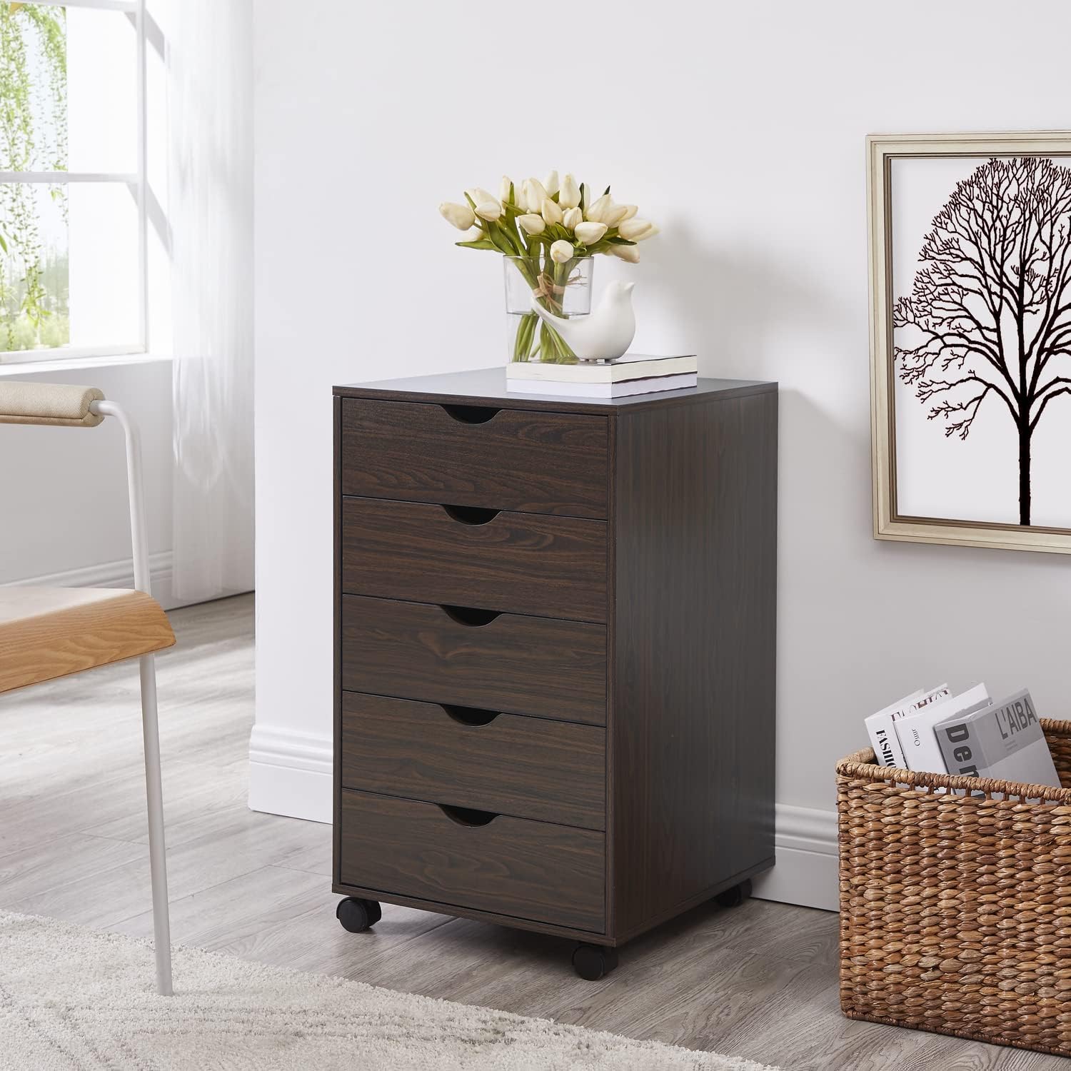 Gray 6 Drawer Office Storage Cabinet H353221