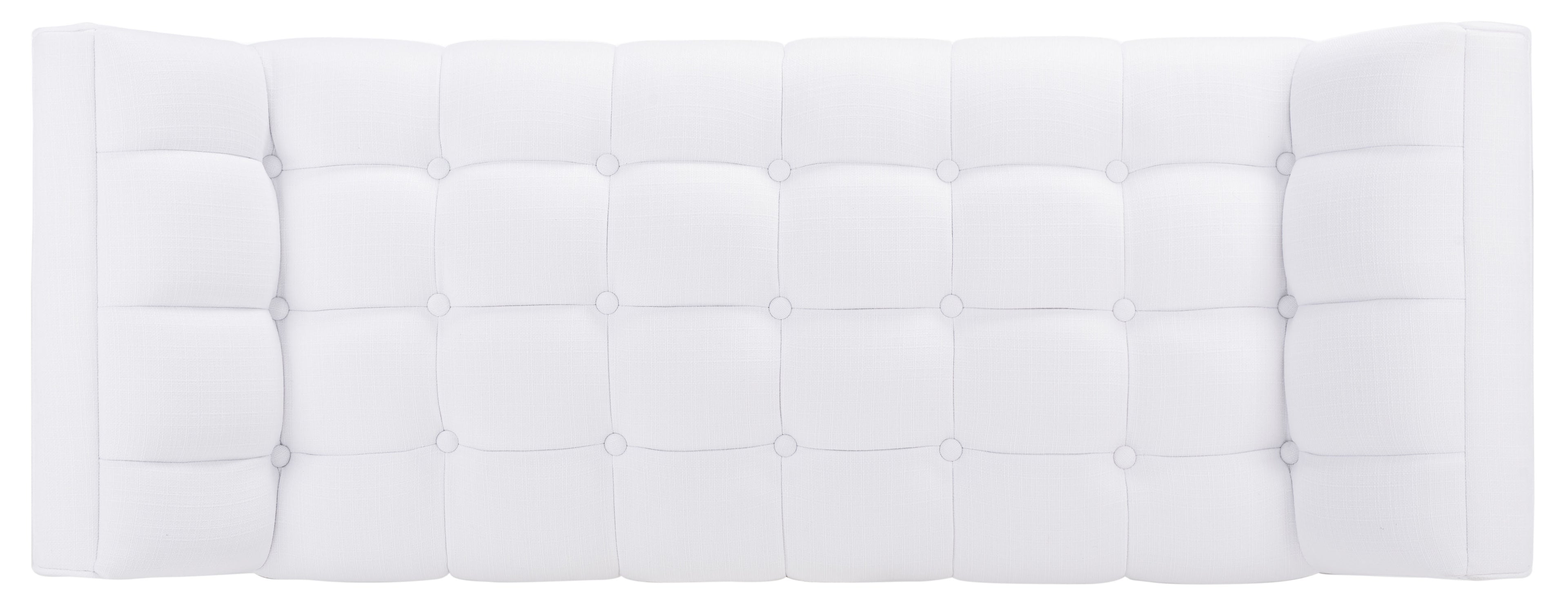 White Solid Tufted Linen Bench W7896