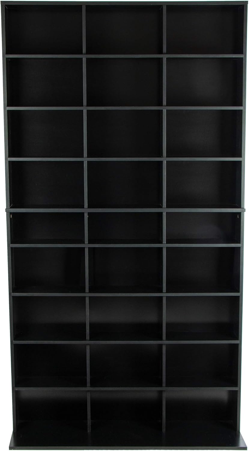 Black Media Storage Tower Cabinet O4065